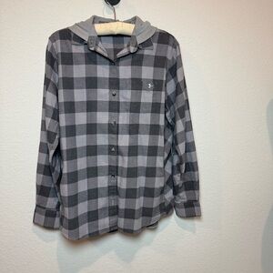 Under Armour Gray Checkered Women's Button Down Shirt